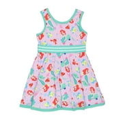 The Little Mermaid Ariel Toddler Girls Female Fit and Flare Ultra Soft Tank Dress DPG815DS